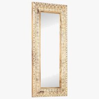 miroir sculpté en bois de manguier décoration murale artisanale