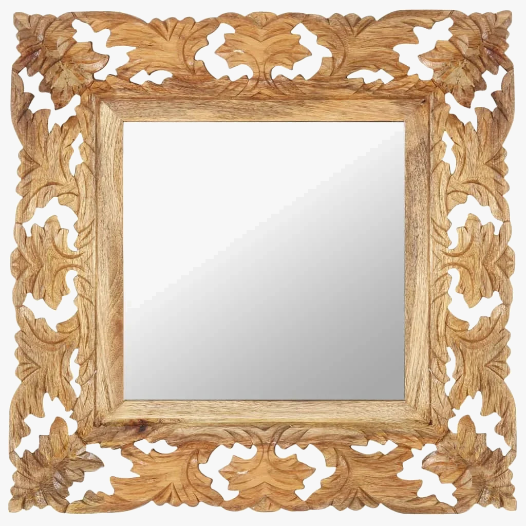 Miroir sculpté en bois de manguier pour décoration intérieure