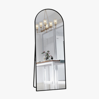 miroir sur pied vertical incliné en verre trempé