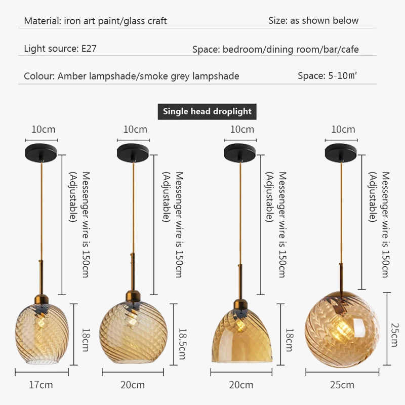 Suspension en verre LED modernes