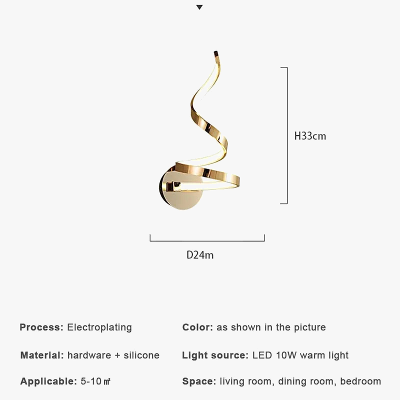 Lampes led spirale modernes bande minimaliste fer