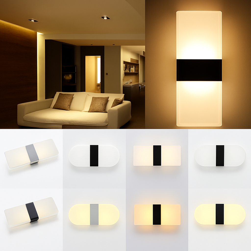 Moderne Simple Chambre Chevet Acrylique applique Créative LED rectangulaire ellipse бра décor à la maison luminaria induction applique murale - vue 8 sur 14