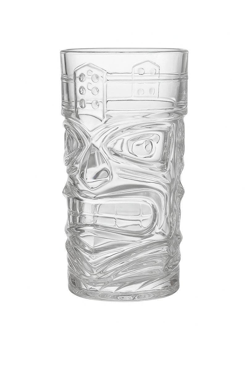 Mug tiki en verre transparent style bar cocktail