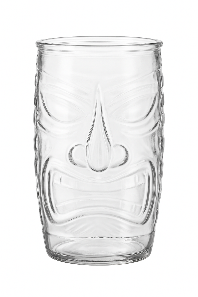 Mug tiki en verre transparent style bar cocktail