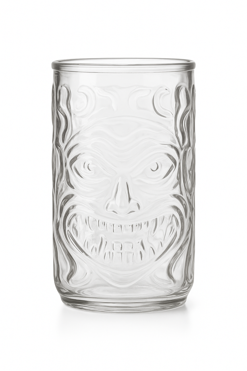 Mug tiki en verre transparent style bar festif
