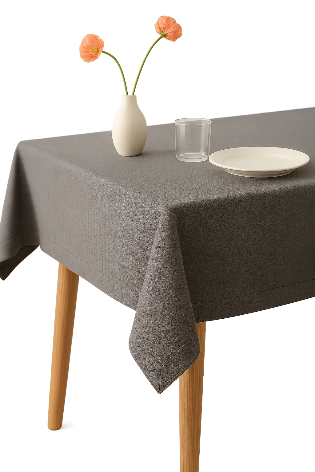 Nappe coton lin imperméable style uni table repas