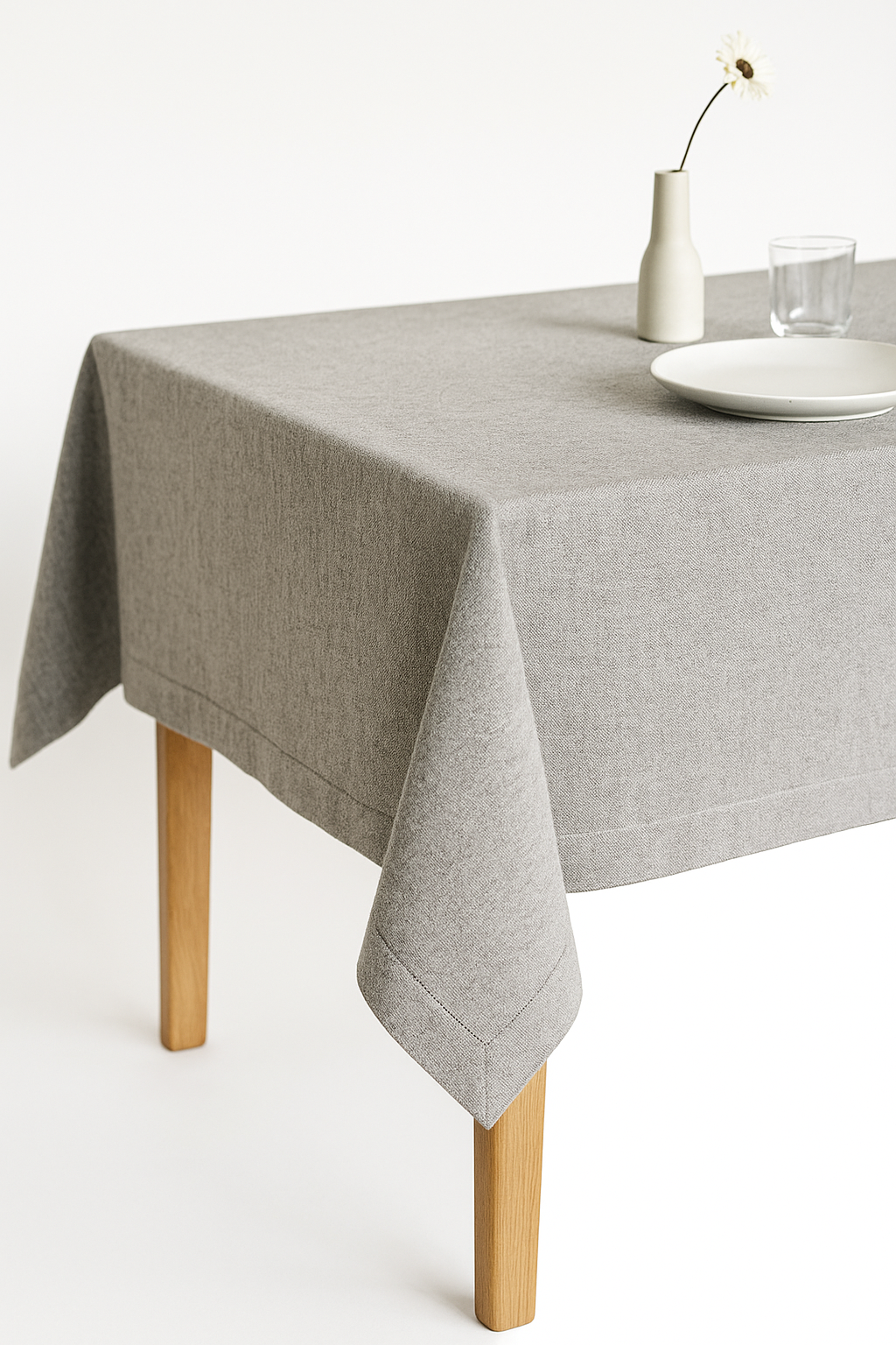 Nappe coton lin imperméable unie pour table repas