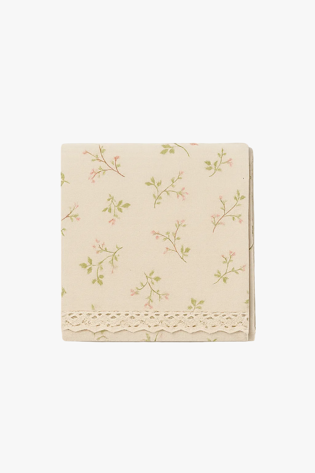 Nappe style champêtre à pompons dentelle motif marguerite