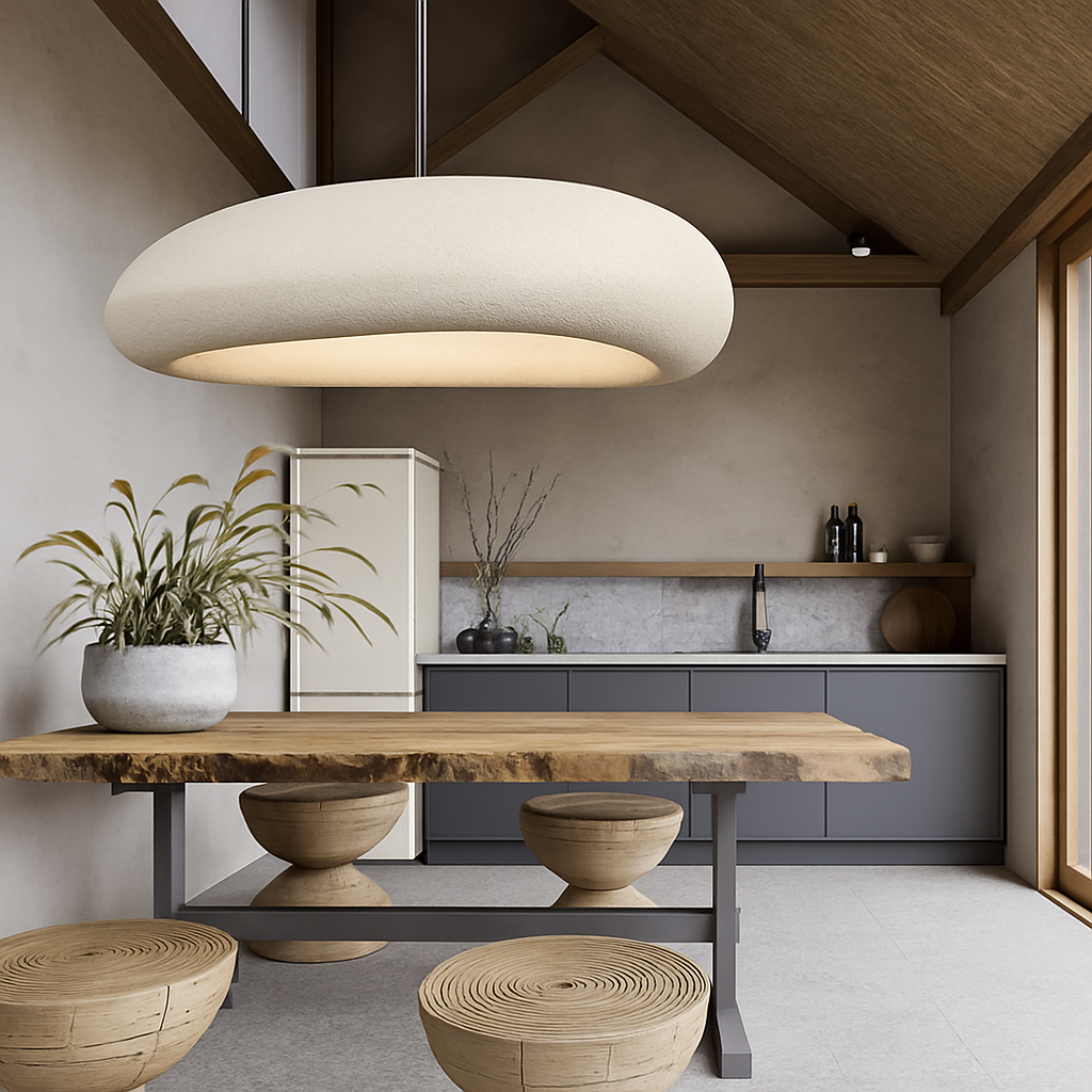 Nordic Wabi Sabi Restaurant LED Pendant Light Lustre Living Room Chandelier Kitchen Island Bar Cafe Loft Home Decor Hanging Lamp - vue 5 sur 8