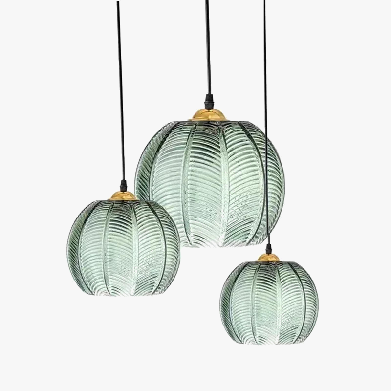 suspension Nordique moderne LED rayé verre pour salle à manger cuisine île chevet décor à la maison
