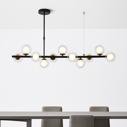 Nordique moderne suspension LED or lumière boule de verre 11 têtes lampe suspendue pour cuisine salon salle à manger Suspension Luminaire Design