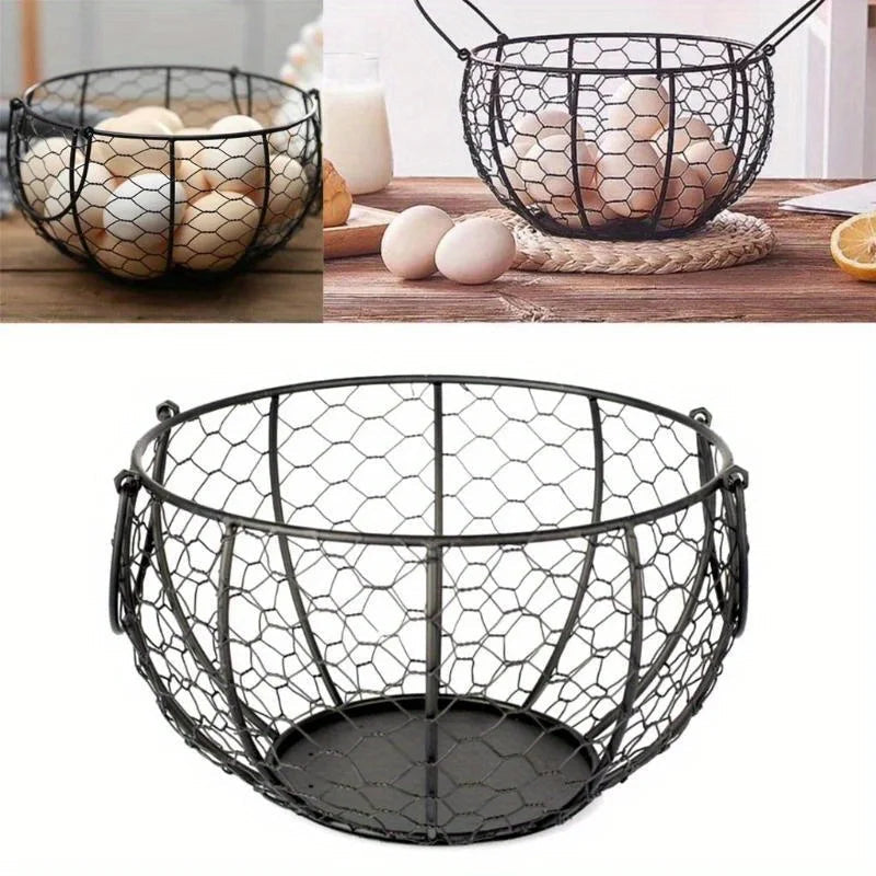 panier à œufs en métal pour rangement et décoration de cuisine