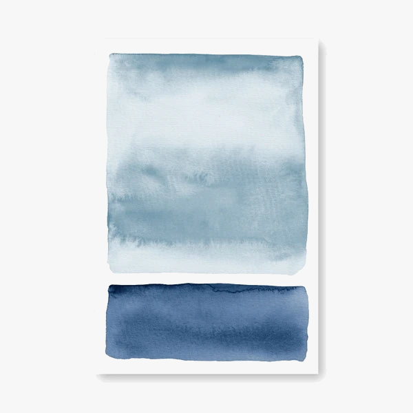 peinture abstraite aquarelle bleue art mural côtier décor moderne