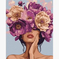 peinture moderne fleurs par numéros artisanat pour adultes décoratif