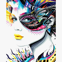 peinture par numéro portrait fille bricolage artistique cadeau décoratif