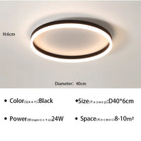 Plafond moderne à LEDs lampes lustre lumières salon salle à manger cuisine chambre plafonnier simple rond décor à la maison lumière intérieure