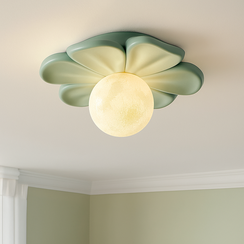 plafonnier 3d en forme de lune fleur en résine décorative