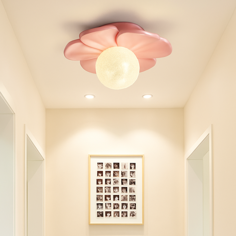 plafonnier 3d en forme de lune fleur en résine décorative