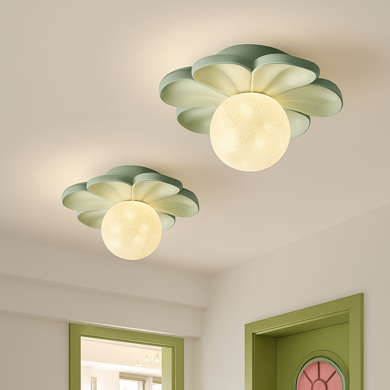 plafonnier 3d en forme de lune fleur en résine décorative