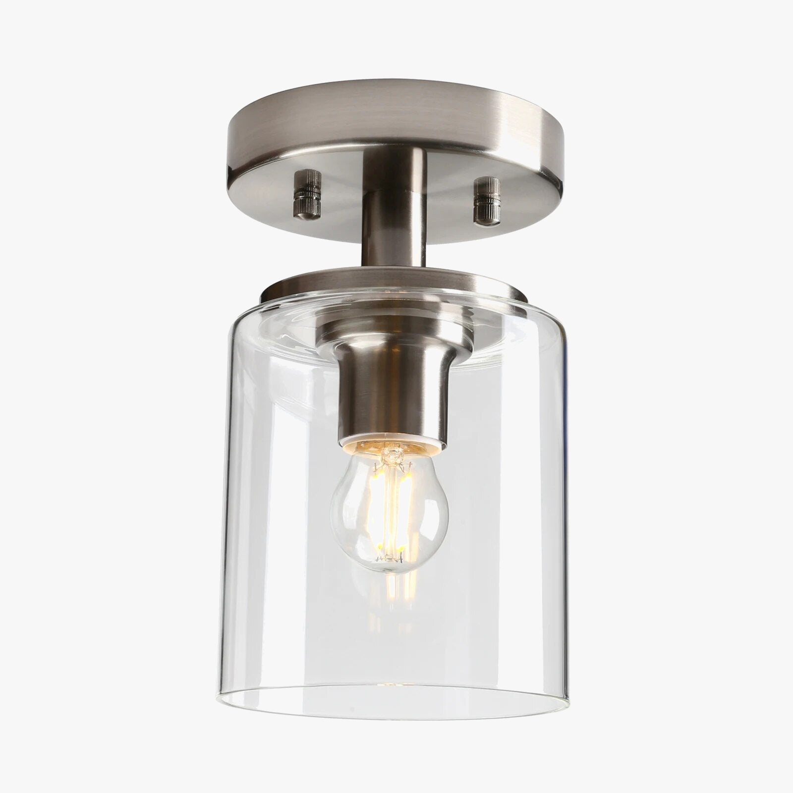 Plafonnier avec abat-jour en verre transparent