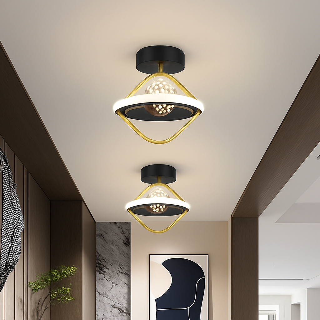 Plafonnier design LED avec projection étoiles - vue 3 sur 14