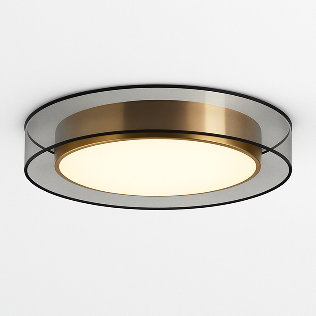 Plafonnier design LED doré avec disque Loft - vue 6 sur 6
