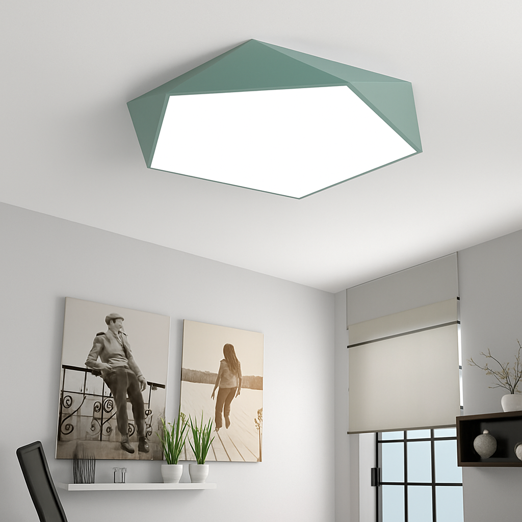 Plafonnier design LED géométrique de couleur - vue 5 sur 7