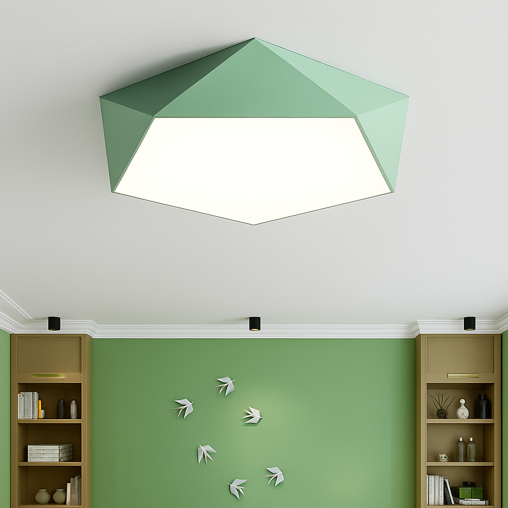 Plafonnier design LED géométrique de couleur - vue 6 sur 7
