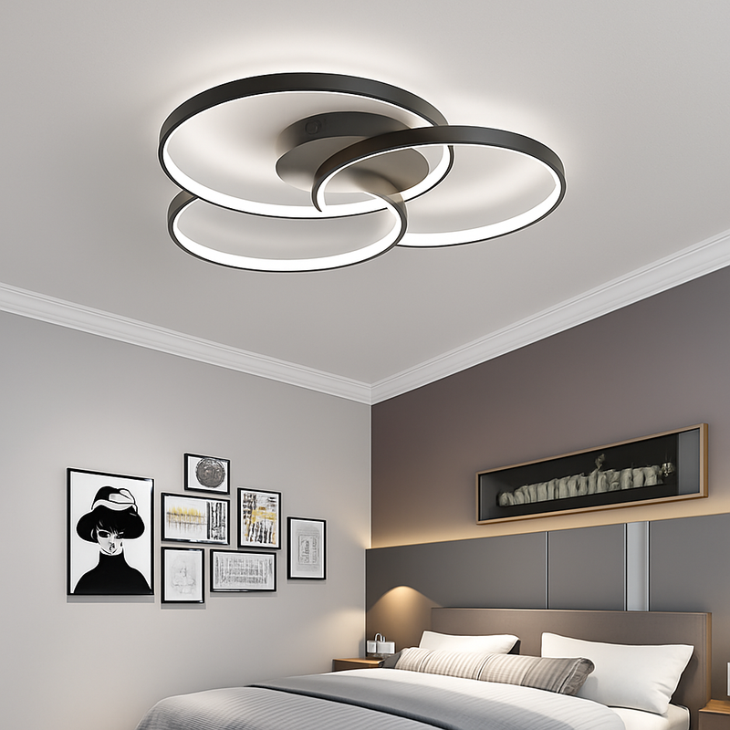 Plafonnier design LED rosace trois cercles Bwart
