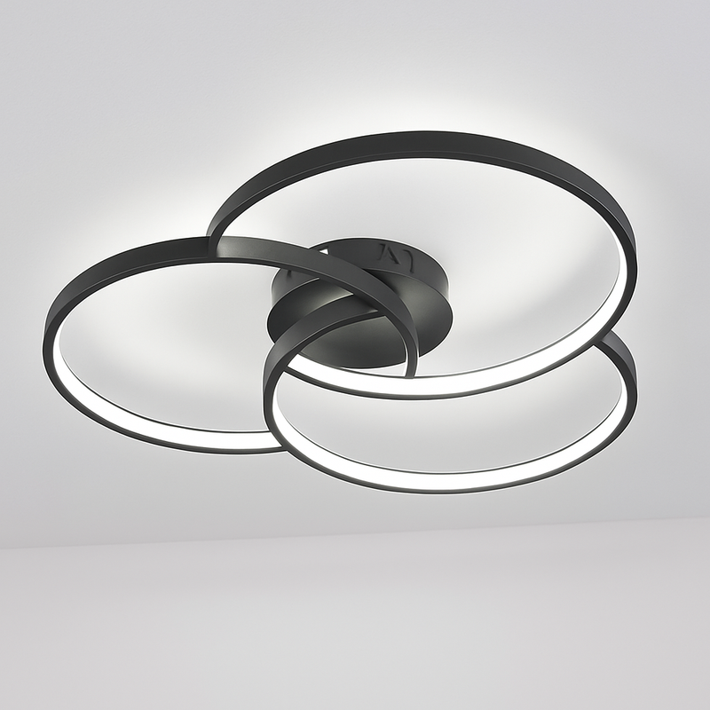 Plafonnier design LED rosace trois cercles Bwart