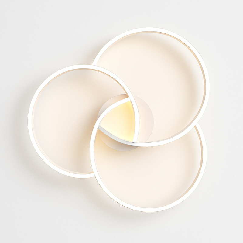 Plafonnier design LED rosace trois cercles Bwart