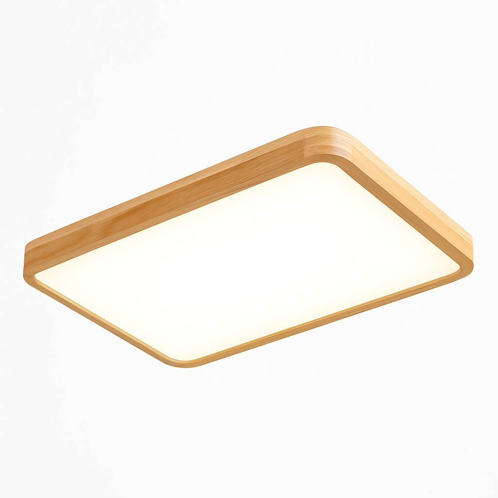 Plafonnier en bois à LED (plusieurs formes)
