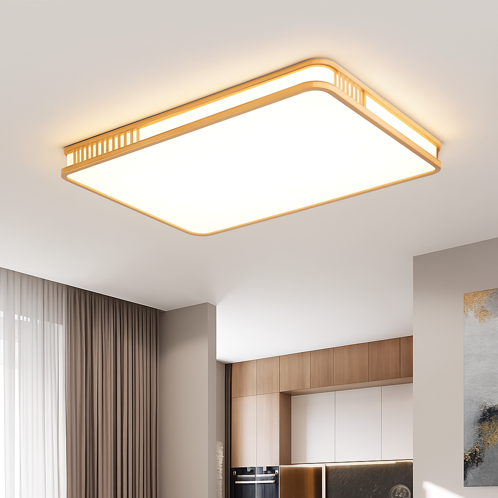 plafonnier en bois naturel à led pour décoration intérieure - vue 6 sur 14