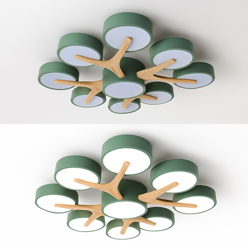 plafonnier en bois style moderne décoration intérieure lumineux design élégant