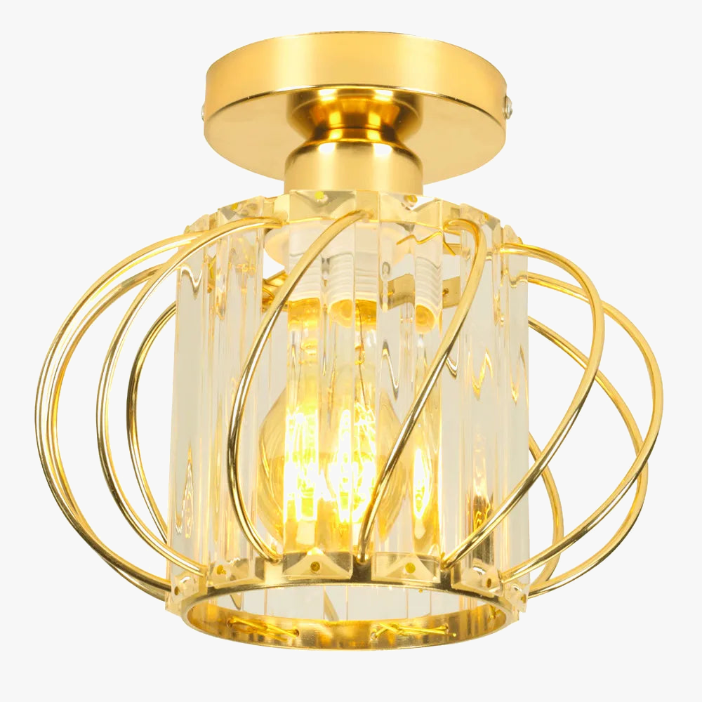 Plafonnier en cristal Mini fer rond moderne plafonnier pour salle à manger chambre cuisine couloir cour lampe d'intérieur
