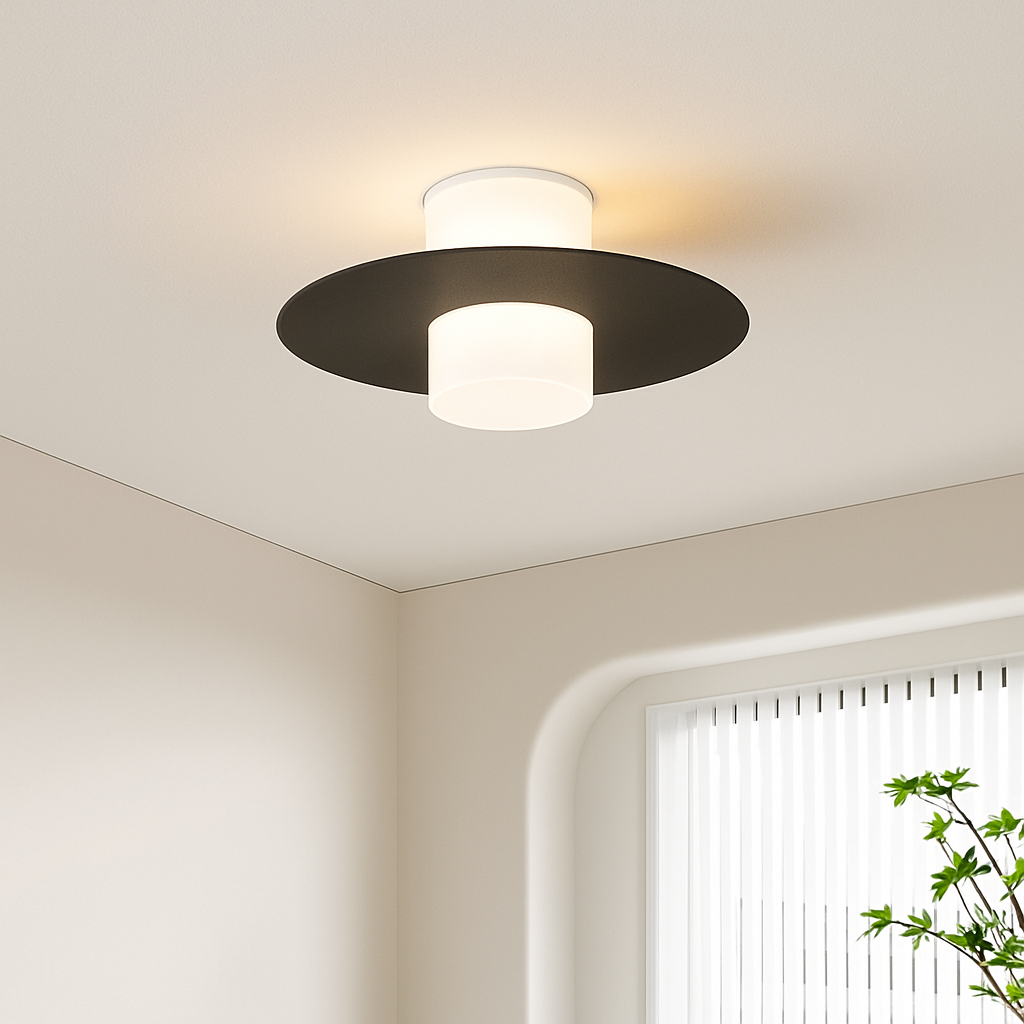 Plafonnier Led allée couloir couloir lustre moderne plafonnier pour salon salle à manger cuisine chambre noir blanc - vue 4 sur 6