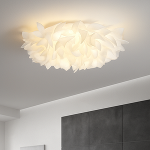 LED-Deckenleuchte skandinavisch weißes Blütendesign