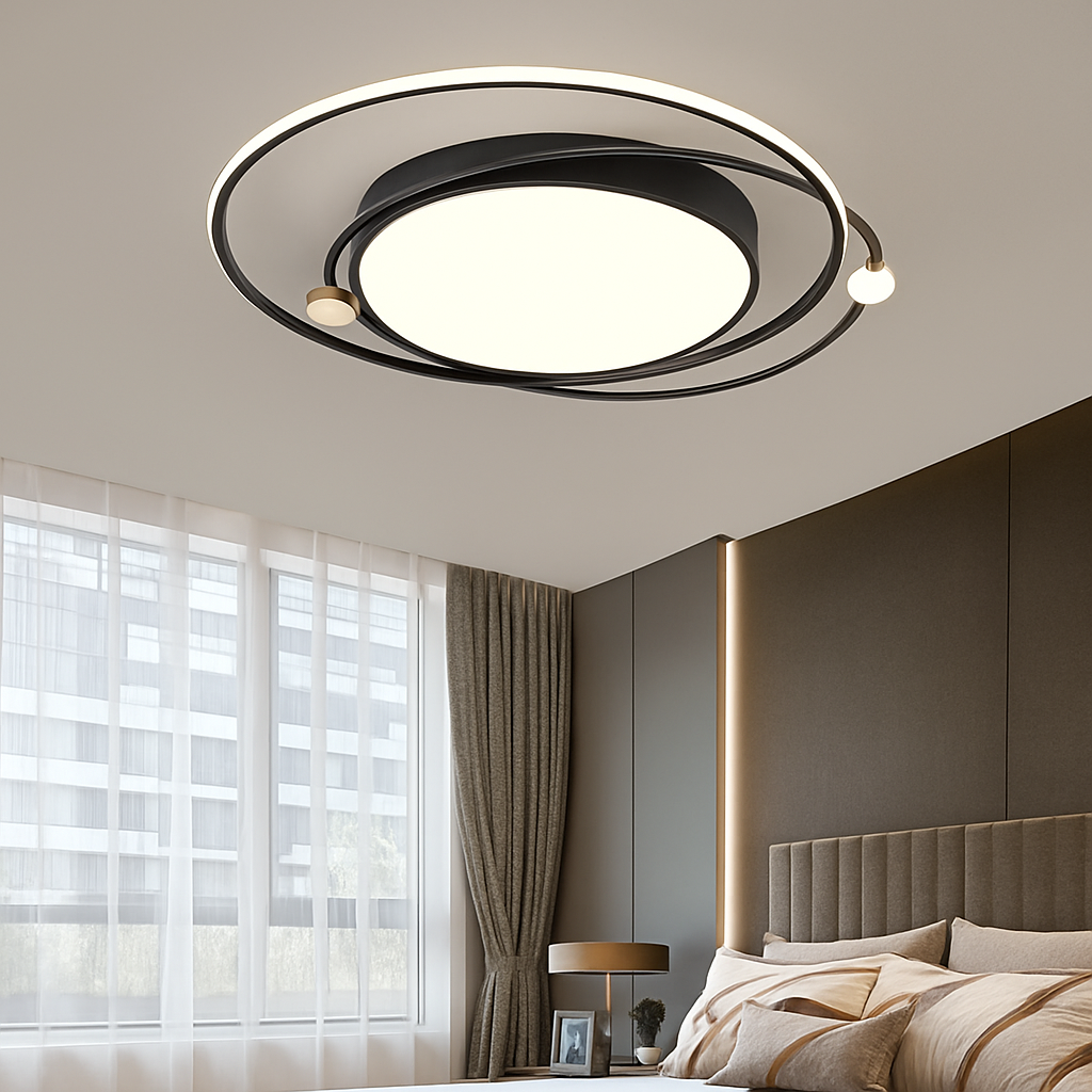 plafonnier led circulaire avec télécommande design simple 	 2024 - vue 3 sur 12