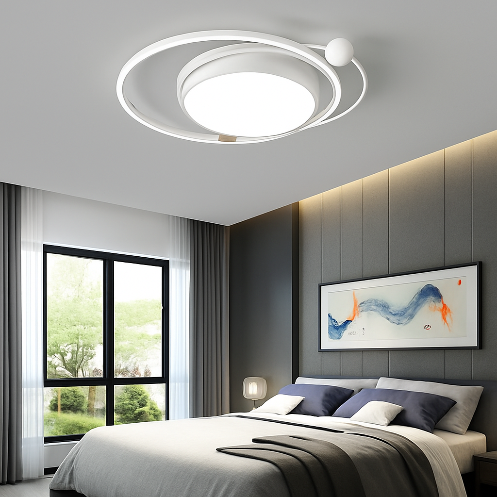 plafonnier led circulaire avec télécommande design simple 	 2024 - vue 4 sur 12