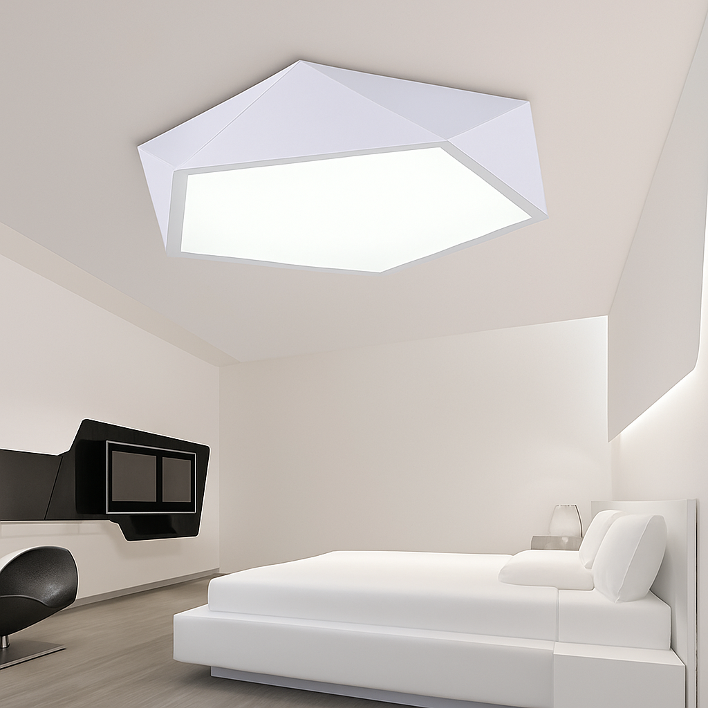 Plafonnier LED design géométrique en diamant - vue 4 sur 5