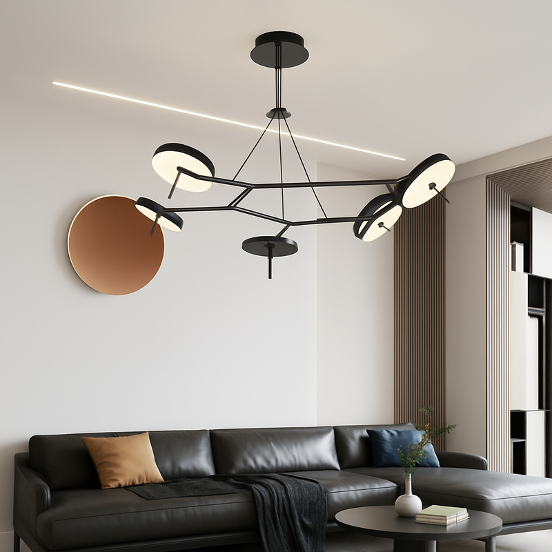 Plafonnier Led design nordique pour Tables basses de restaurant bureaux de chambre lampes suspendues noires luminaire de décoration de la maison