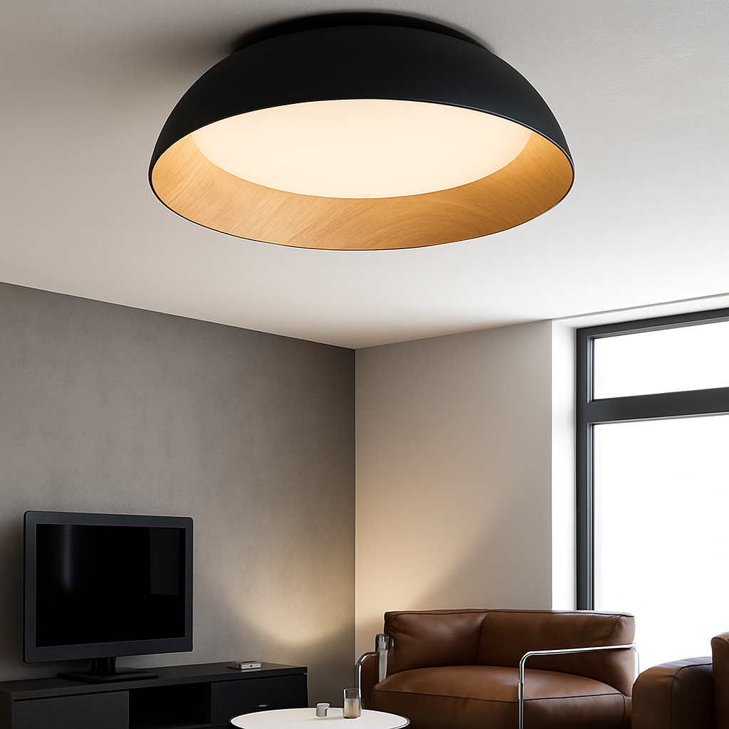 plafonnier à led en bois design moderne pour décoration intérieure - vue 4 sur 7