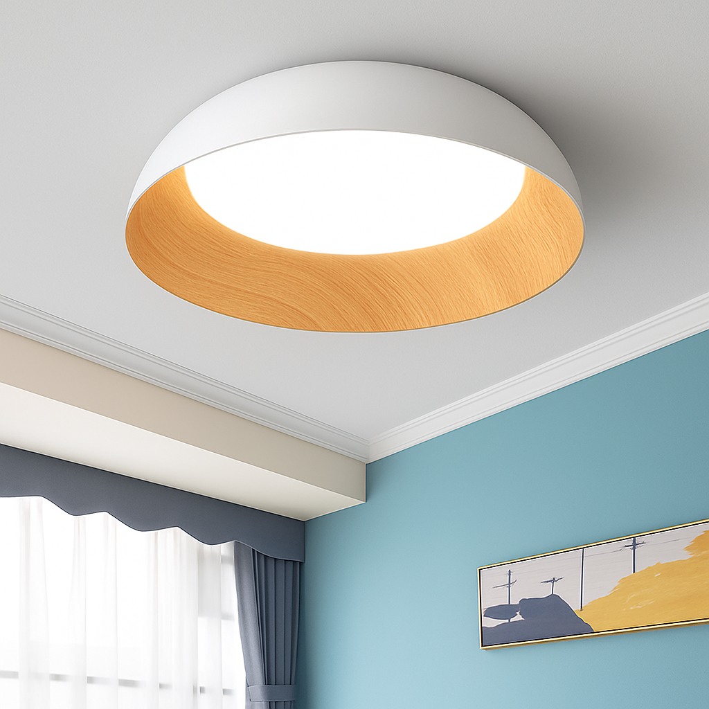 plafonnier à led en bois design moderne pour décoration intérieure