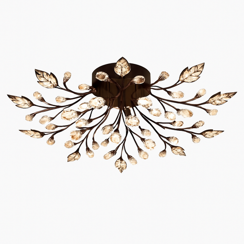 Plafonnier LED en cristal en forme de fleurs et feuilles