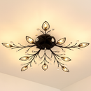 Plafonnier LED en cristal en forme de fleurs et feuilles