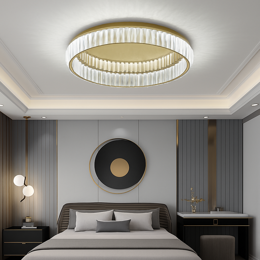 plafonnier led en cristal italien design haut de gamme pour décoration intérieure - vue 3 sur 8
