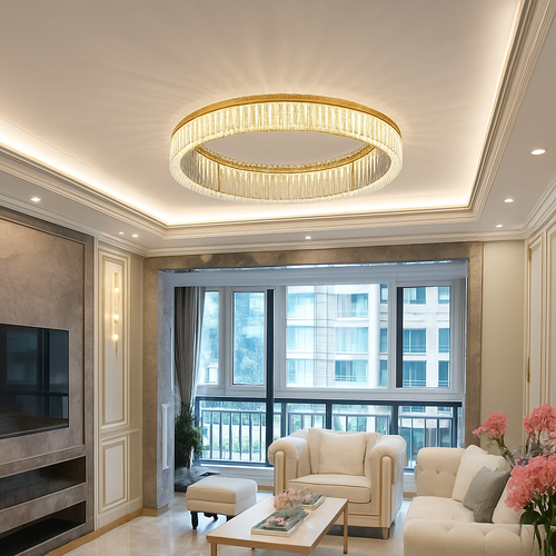 plafonnier led en cristal italien design haut de gamme pour décoration intérieure - vue 4 sur 8