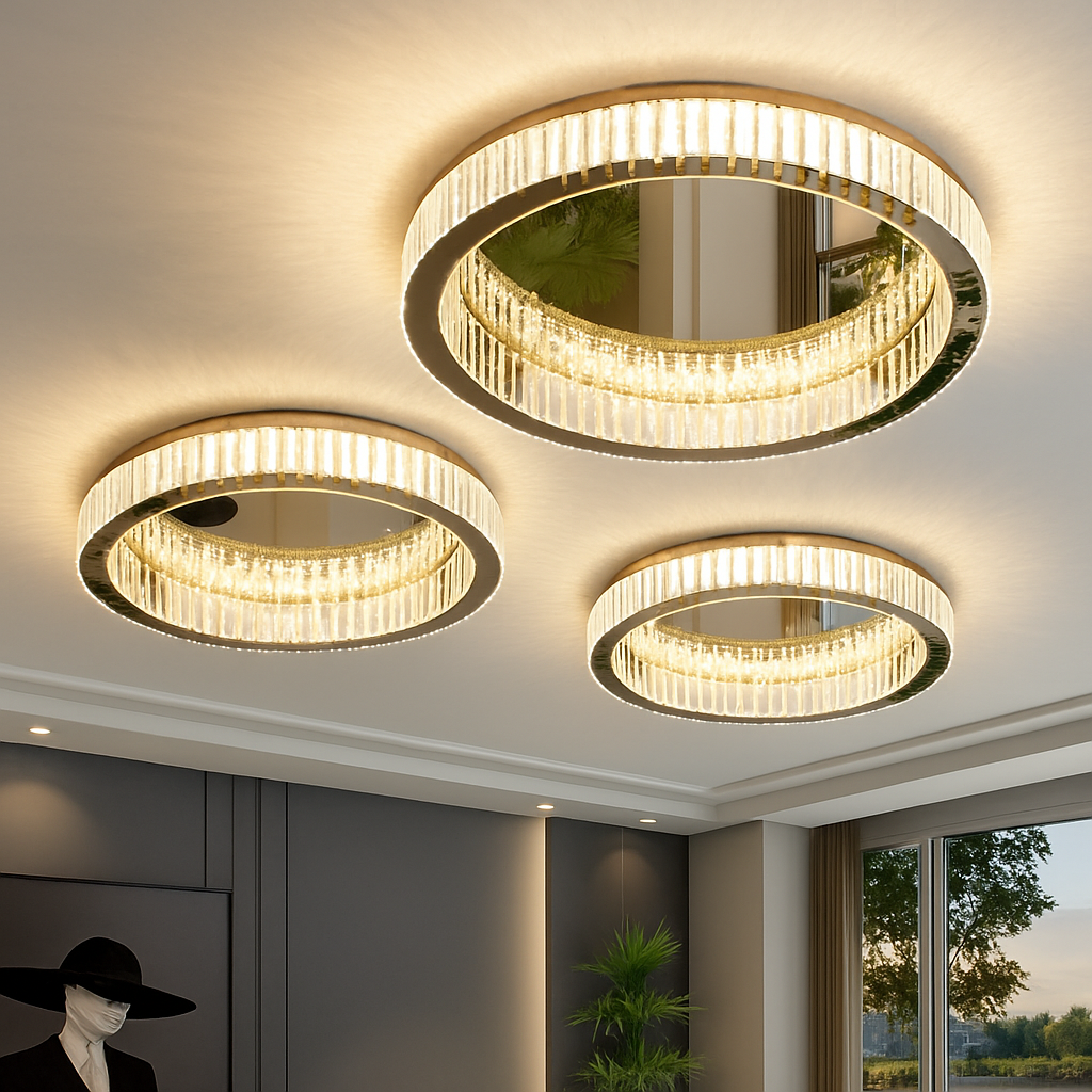 plafonnier led en cristal italien design haut de gamme pour décoration intérieure - vue 7 sur 8