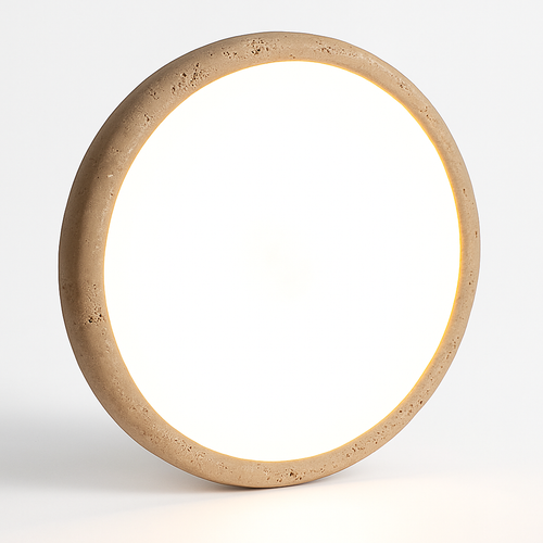 LED-Deckenleuchte aus gelbem Travertin - vue 4 sur 6