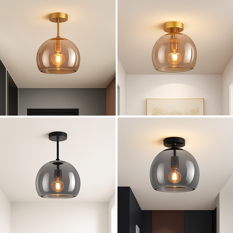 Plafonnier LED en verre au design moderne